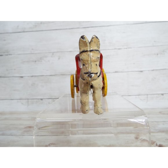 Vintage Cast Iron Horse Pulling Ice Truck Figurine - Picture 2 of 6